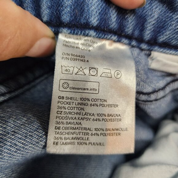 H&M Skirt Womens 8 Medium Wash Cotton Button Front Denim Jean - Picture 7 of 8